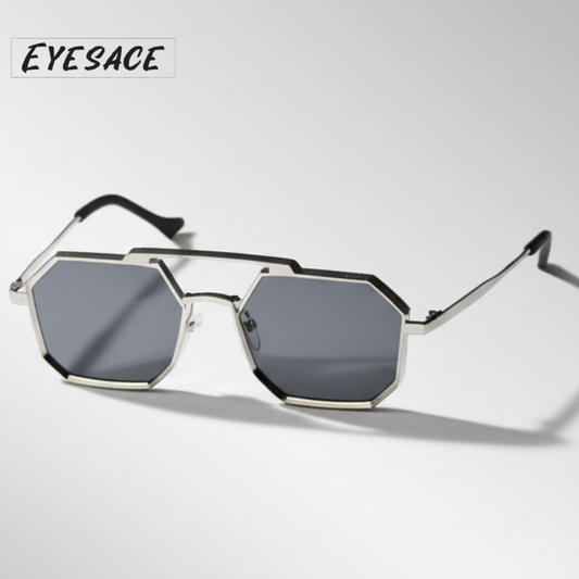 Eyesace® Commando Silver Black Edition Octagon Sunglasses