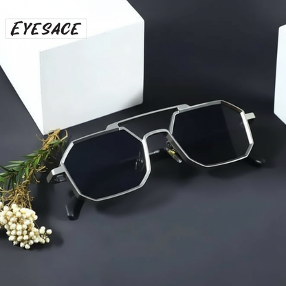 Eyesace® Commando Silver Black Edition Octagon Sunglasses