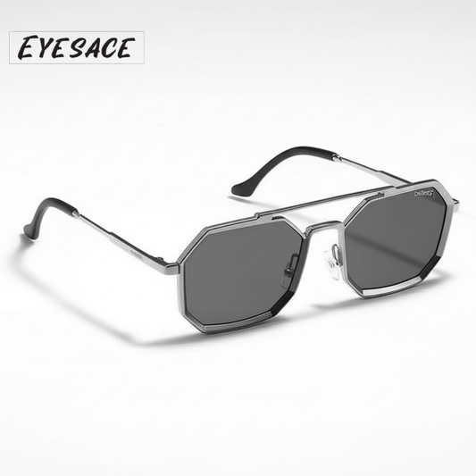 Eyesace® Commando Silver Black Edition Octagon Sunglasses