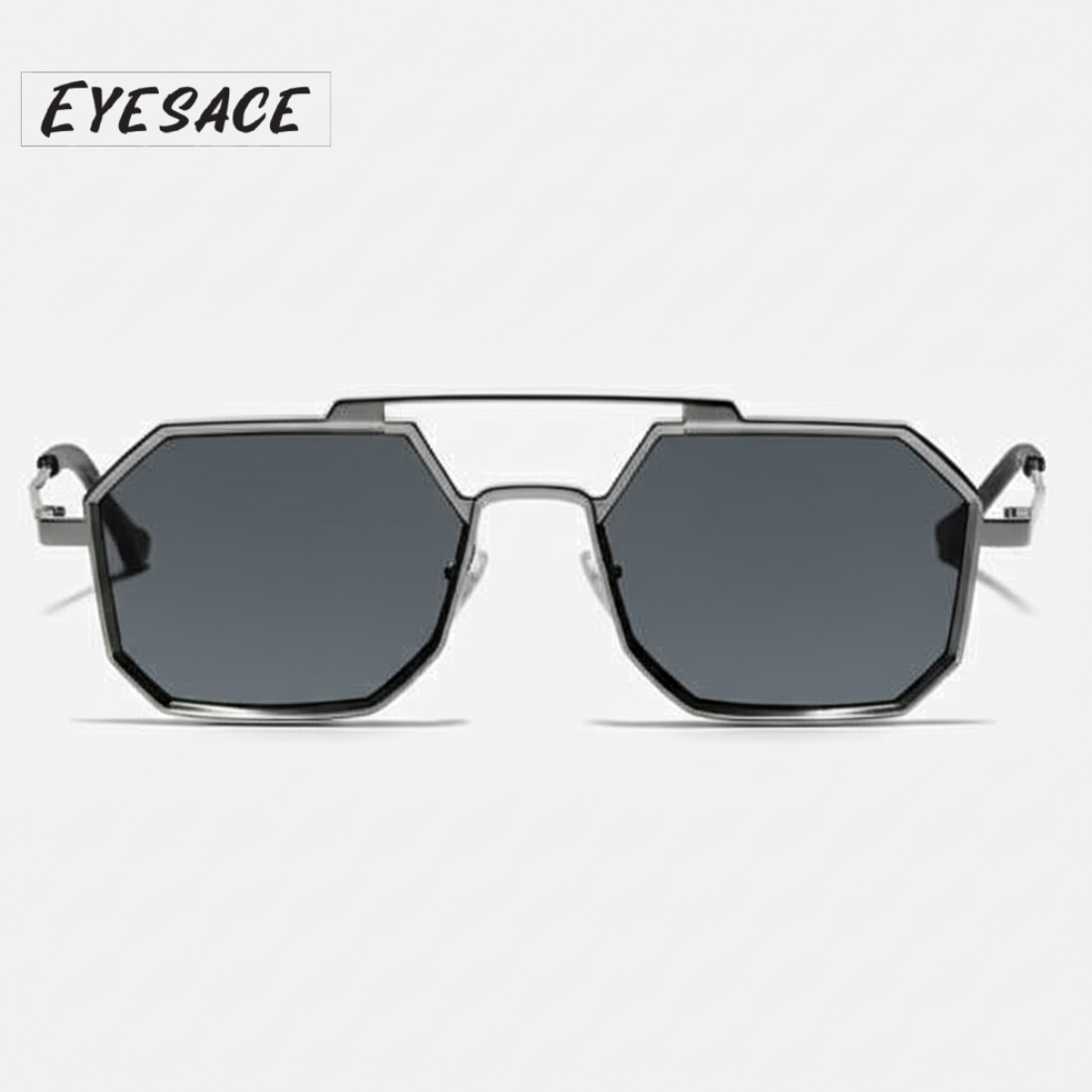 Eyesace® Commando Silver Black Edition Octagon Sunglasses