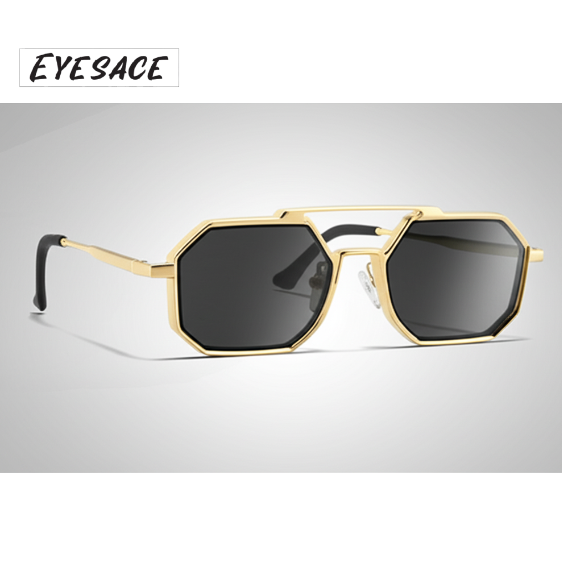 Eyesace® Commando Gold Black Edition Octagon/Hexagon Full Metal Sunglasses
