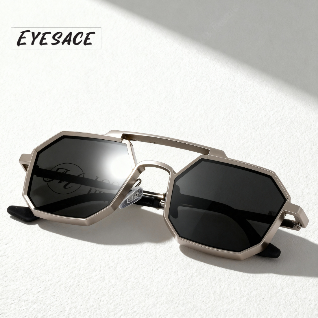 Eyesace® Commando Gold Black Edition Octagon/Hexagon Full Metal Sunglasses