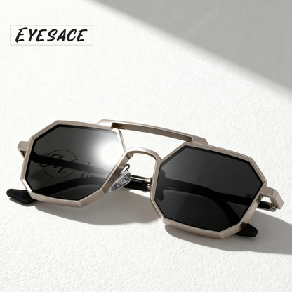 Eyesace® Commando Gold Black Edition Octagon/Hexagon Full Metal Sunglasses