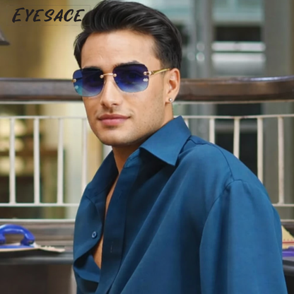 Abhishek Sharma ✨🖤 Gold & blue — a combo that speaks luxury and power.  Eyesace Sunglasses adding that perfect royal touch. Every look sharper, every moment premium. 😎  Not just style… it’s a signature.  🕶️ Eyesace Sunglasses