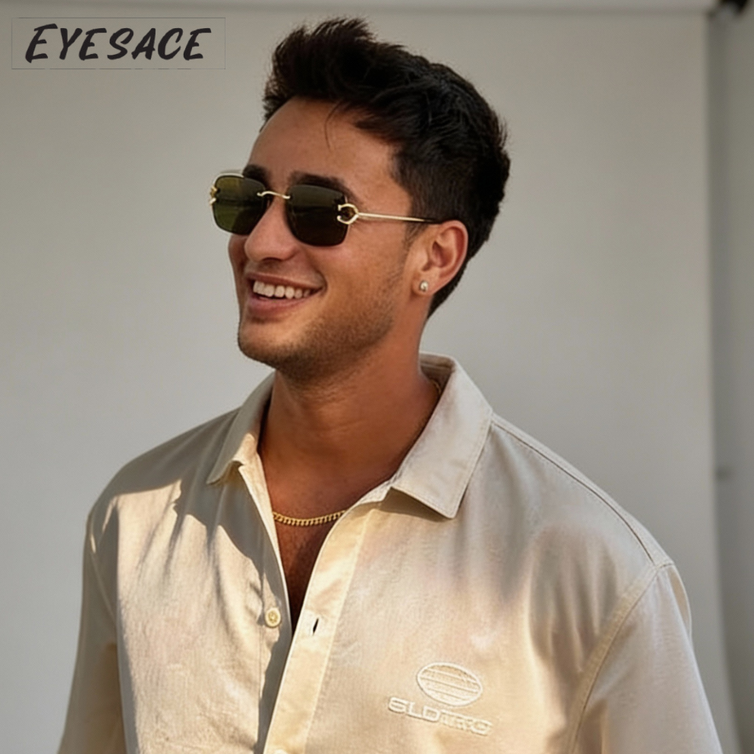 Abhishek Sharma Sunglasses !Power isn’t shown, it’s felt. 🖤✨ And with these gold & black Eyesace Sunglasses, it hits different.  Clean design, bold presence, timeless class. 😎  🕶️ Eyesace