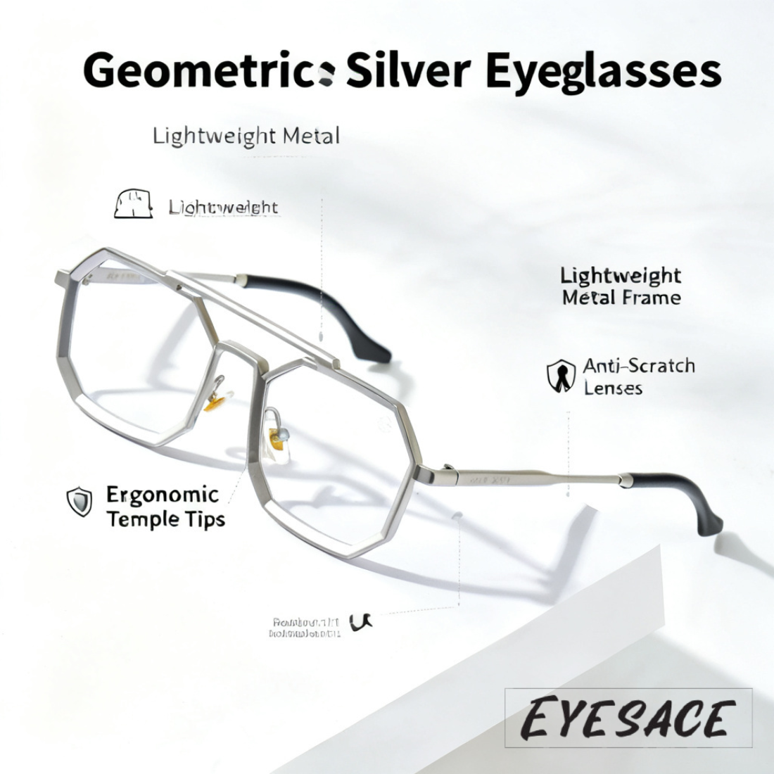 Eyesace BlueGuard X Square Sunglasses – Premium square frame with advanced blue cut lenses for stylish looks and all-day eye protection