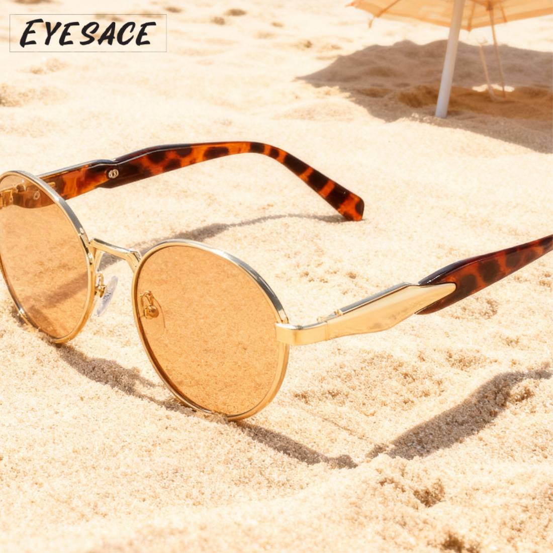 Eyesace® Retro Oval Ellipse Sunglasses, featuring UV400 protection, durable stainless steel metal frames, and a trendy design suitable for both men and women