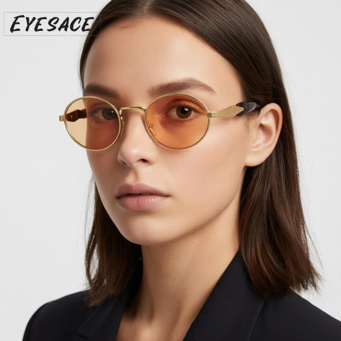 Eyesace® Retro Oval Ellipse Sunglasses, featuring UV400 protection, durable stainless steel metal frames, and a trendy design suitable for both men and women