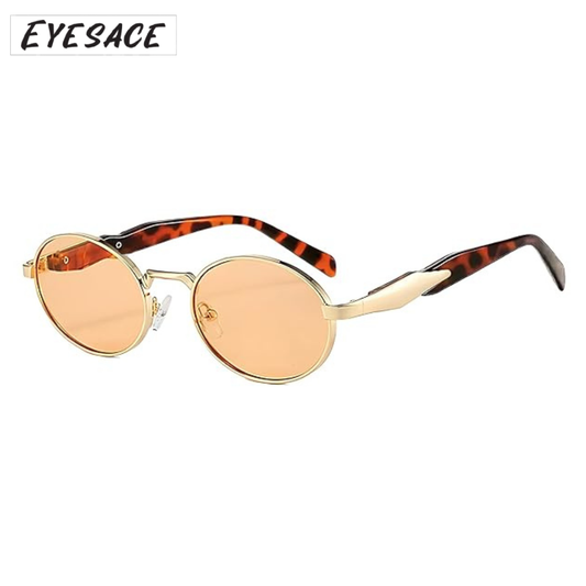 Eyesace® Retro Oval Ellipse Sunglasses, featuring UV400 protection, durable stainless steel metal frames, and a trendy design suitable for both men and women