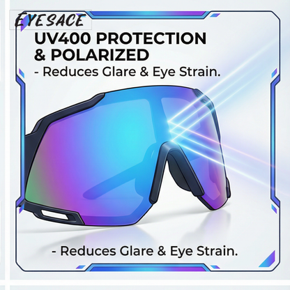 Polarized Sports Sunglasses for Unisex Youth IPLCricket Baseball Fishing Cycling Running Golf Mountain Bike Goggles Glasses UV400 Protection | Sport Sunglasses Cycling MTB Running Ski Golf Sport Sunglasses Removable Sport Prescription Glasses By Eyesace®
