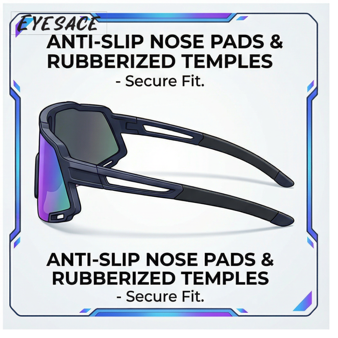 Polarized Sports Sunglasses for Unisex Youth IPLCricket Baseball Fishing Cycling Running Golf Mountain Bike Goggles Glasses UV400 Protection | Sport Sunglasses Cycling MTB Running Ski Golf Sport Sunglasses Removable Sport Prescription Glasses By Eyesace®