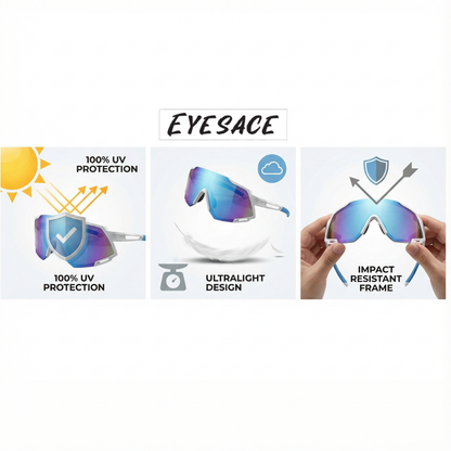 Polarized Sports Sunglasses for Unisex Youth IPLCricket Baseball Fishing Cycling Running Golf Mountain Bike Goggles Glasses UV400 Protection | Sport Sunglasses Cycling MTB Running Ski Golf Sport Sunglasses Removable Sport Prescription Glasses By Eyesace®