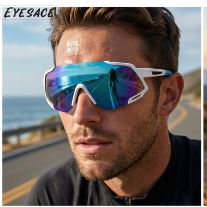 Polarized Sports Sunglasses for Unisex Youth IPLCricket Baseball Fishing Cycling Running Golf Mountain Bike Goggles Glasses UV400 Protection | Sport Sunglasses Cycling MTB Running Ski Golf Sport Sunglasses Removable Sport Prescription Glasses By Eyesace®