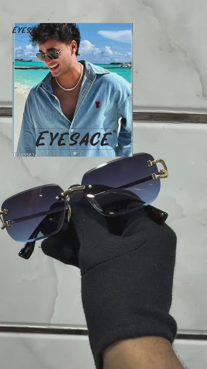 Abhishek Sharma ✨🖤 Gold & blue — a combo that speaks luxury and power.  Eyesace Sunglasses adding that perfect royal touch. Every look sharper, every moment premium. 😎  Not just style… it’s a signature.  🕶️ Eyesace Sunglasses