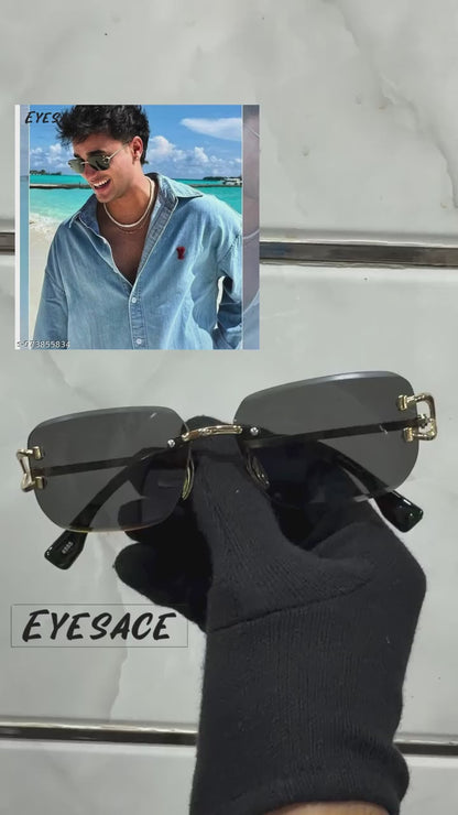 Abhishek Sharma Sunglasses !Power isn’t shown, it’s felt. 🖤✨ And with these gold & black Eyesace Sunglasses, it hits different.  Clean design, bold presence, timeless class. 😎  🕶️ Eyesace